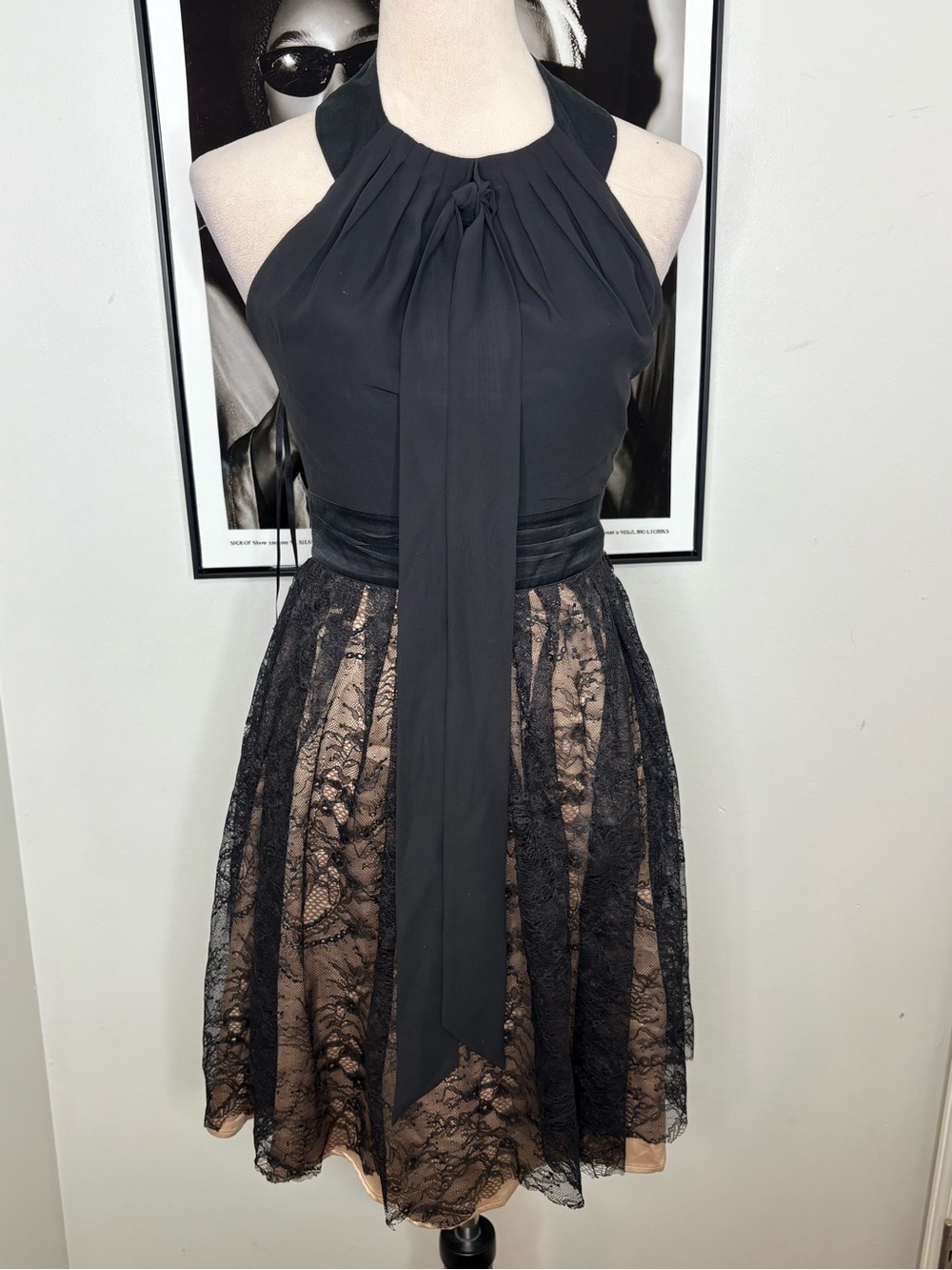 Jessica Simpson Black One-Shoulder Lace Cocktail Dress